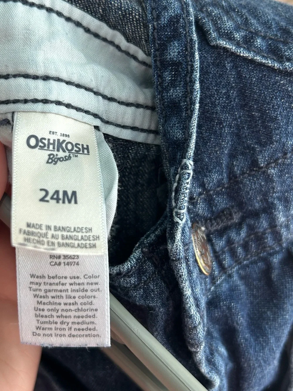 OshKosh Denim overalls with footballs